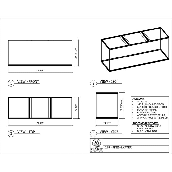 Planet 72" Aquariums Planet Aquariums