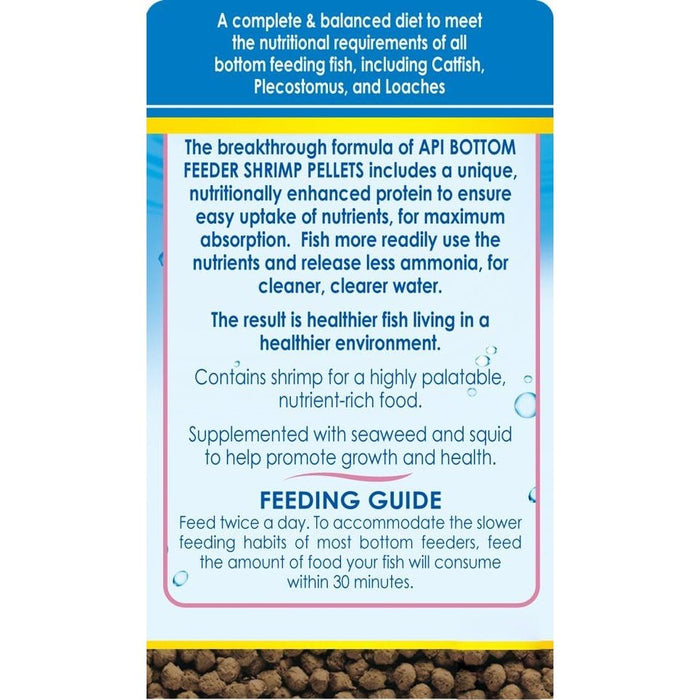 API BOTTOM FEEDER PELLETS WITH SHRIMP Fish Food 7.9-Ounce Container