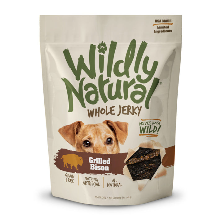 Wildly Natural Whole Jerky Strips Grain-Free Dog Treats Grilled Bison, 1ea/5 oz