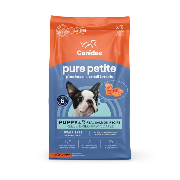 CANIDAE PURE Goodness Grain-Free LID Petite Small Breed Puppy Raw Freeze-Dried Dog Food Salmon, 1ea/10 lb