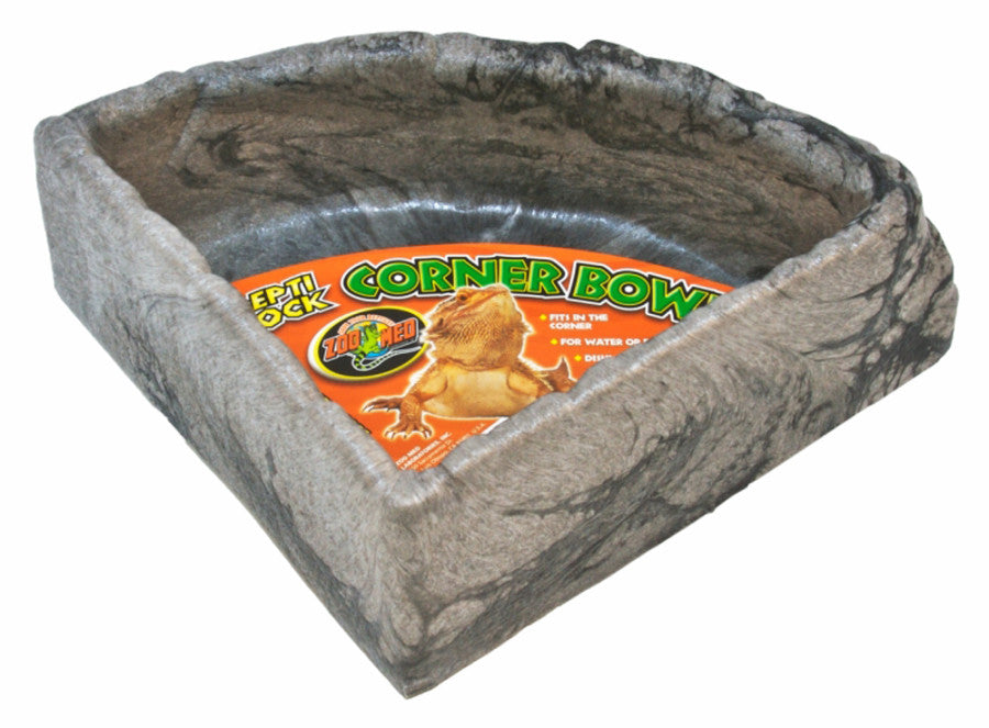 Zoo Med Repti Rock Corner Bowl Water Dish Assorted, 1ea/LG