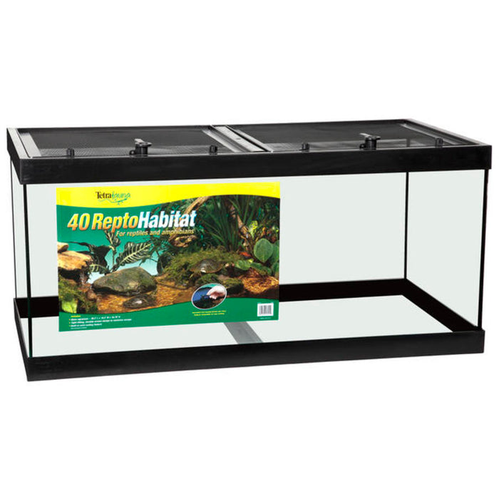 TetraFauna ReptoHabitat Reptile Tank Black, Clear, 1ea/36 In X 18 in, 40 gal