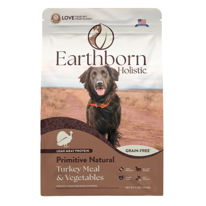 Earthborn Holistic Primitive Natural Grain-Free Dry Dog Food Turkey Meal & Vegetables, 1ea/4 lb