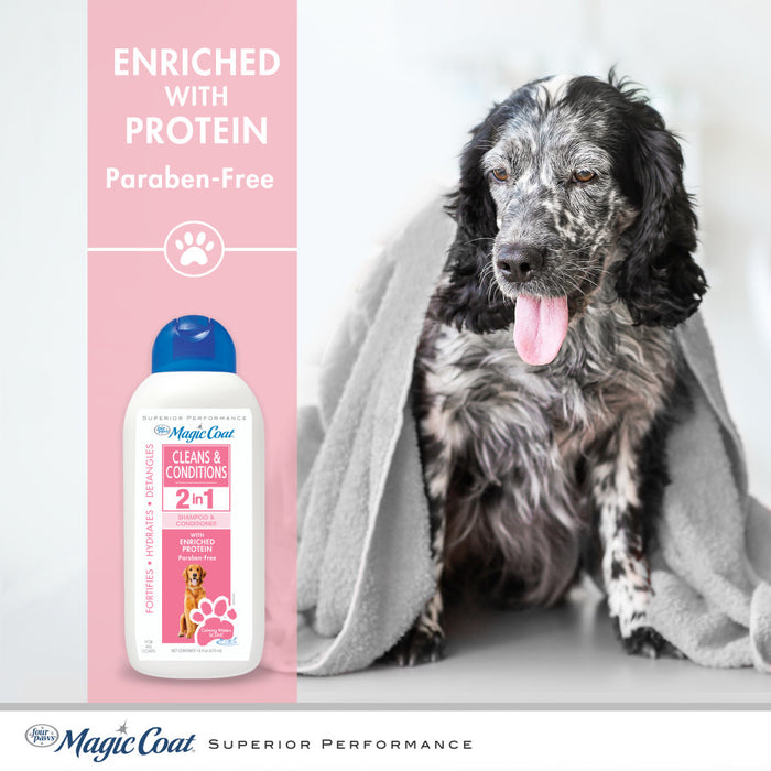 Four Paws Magic Coat Cleans & Conditions Dog 2 in 1 Shampoo and Conditioner Dog 2 in 1 Shampoo & Conditioner, 1ea/16 oz (1 ct)