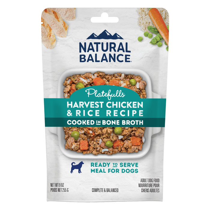 Natural Balance Pet Foods Platefulls Wet Dog Food Harvest Chicken & Rice Recipe, 1ea/9 oz