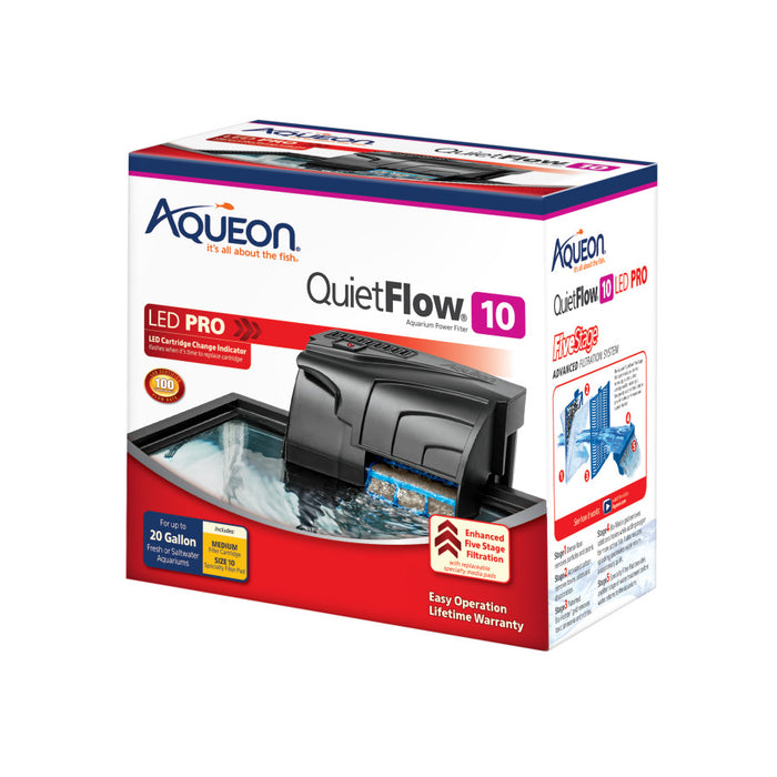 Aqueon QuietFlow LED PRO Aquarium Power Filter 1ea/Size 10