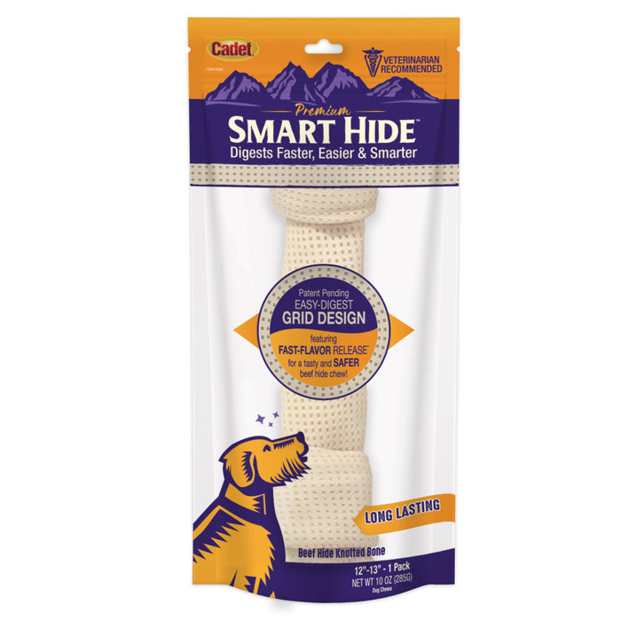 Cadet Smart Hide Easily Digestible Rawhide Knotted Bone for Dogs 1ea/12-13 in, 1 ct