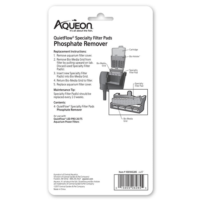 Aqueon Replacement Specialty Filter Pads Phosphate Remover, 1ea/20/75