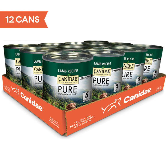 CANIDAE PURE Grain-Free Wet Dog Food Land Formula w/Lamb, 12ea/13 oz