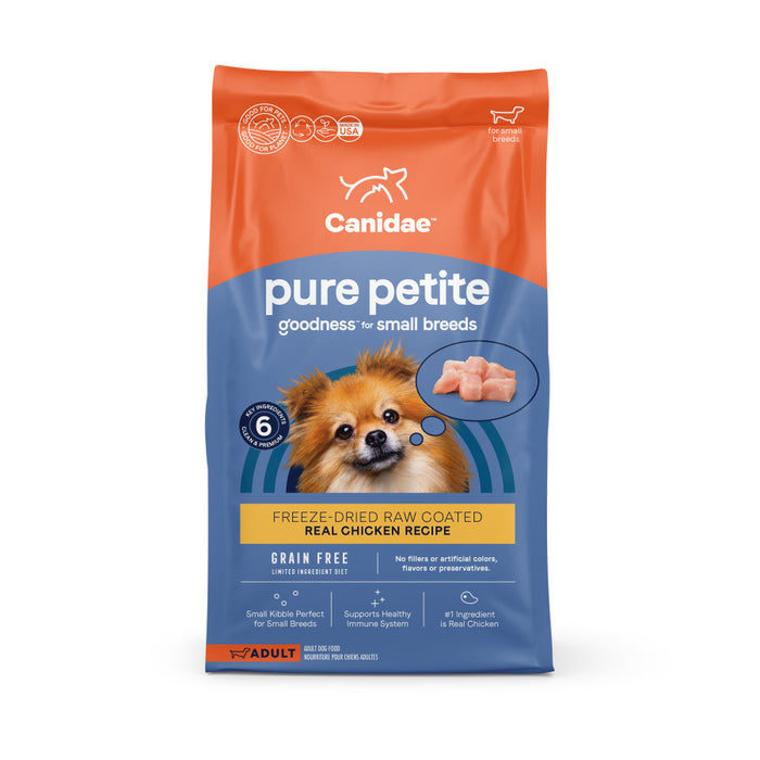 CANIDAE PURE Goodness Grain-Free LID Petite Small Breed Adult Raw Freeze-Dried Dog Food Chicken, 1ea/4 lb