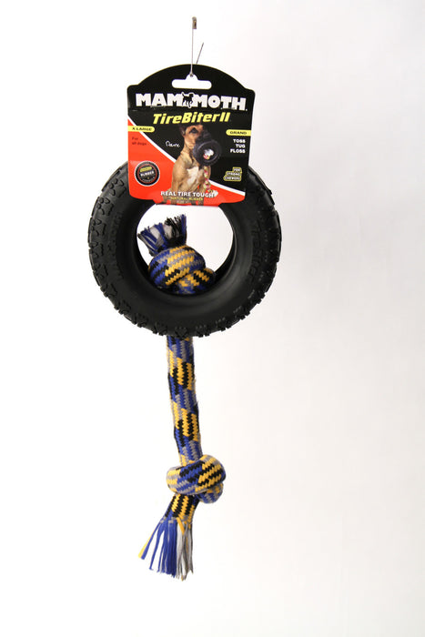 Mammoth Pet Products Tirebiter II With Rope Dog Toy 1ea/7 in