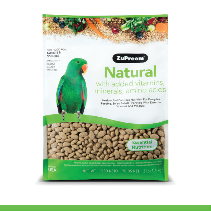 ZuPreem Natural Bird Food Parrots & Conures, 1ea/3 lb