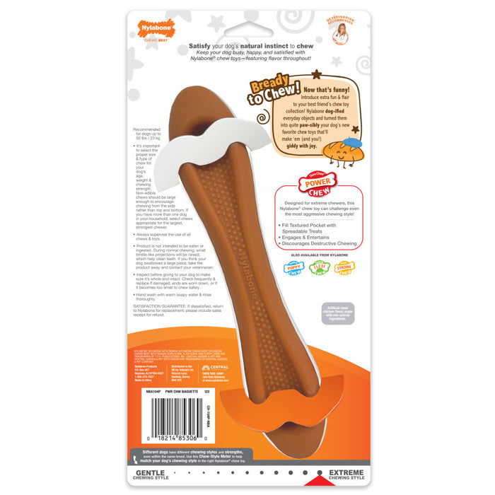 Nylabone Power Chew Baguette Dog Toy Chicken, 1ea/Large - Up To 50 lb