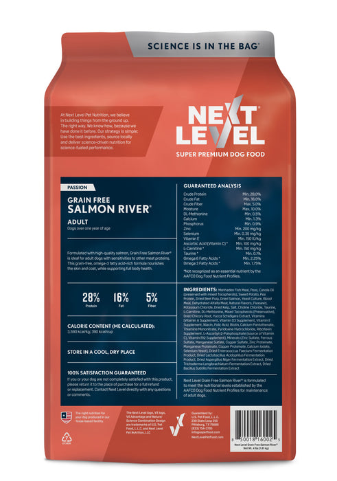 Next Level Salmon River Grain-Free Adult Dry Dog Food 1ea/4 lb