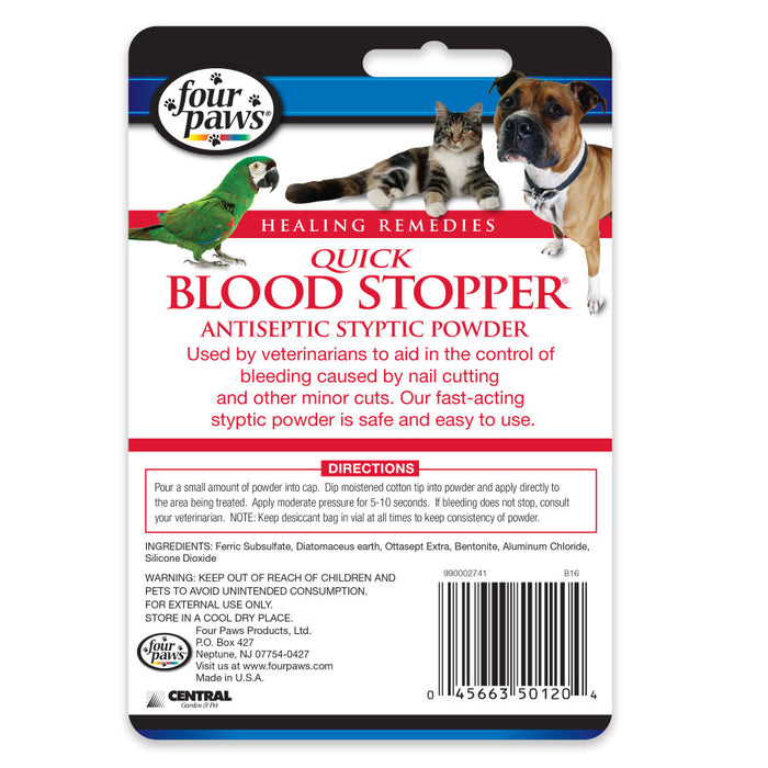 Four Paws Antiseptic Pet Blood Stopper Powder for Dogs, Cats, and Birds 1ea/0.5 oz