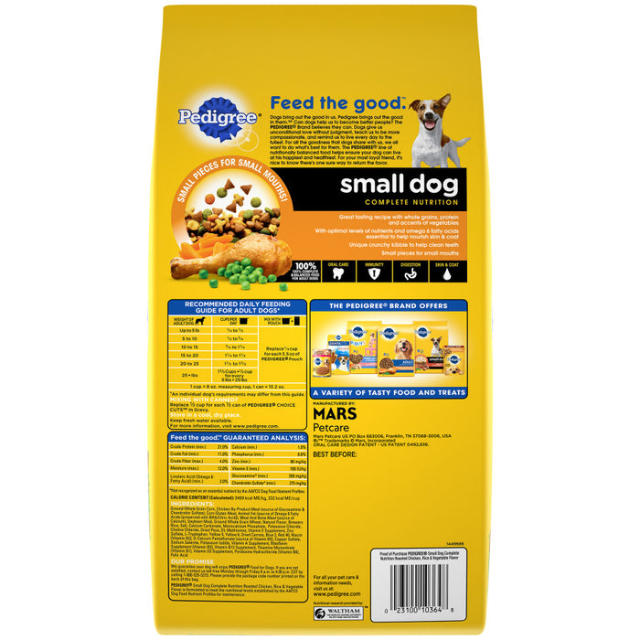 Pedigree Complete Nutrition Small Breed Adult Dry Dog Food Roasted Chicken, Rice & Vegetable, 1ea/3.5 lb