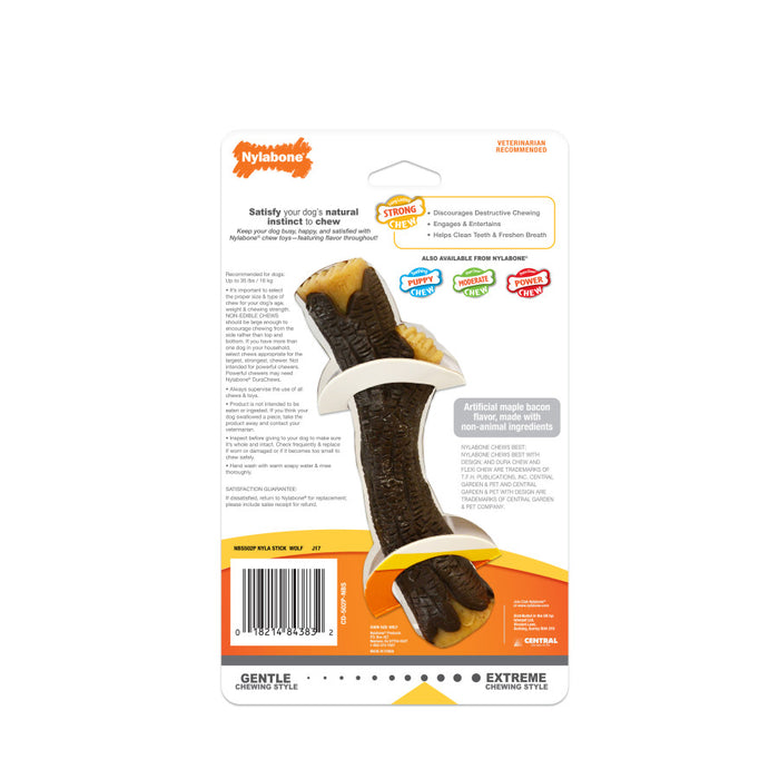 Nylabone Strong Chew Real Wood Dog Stick Toy 1ea/Medium - Up To 35 lb