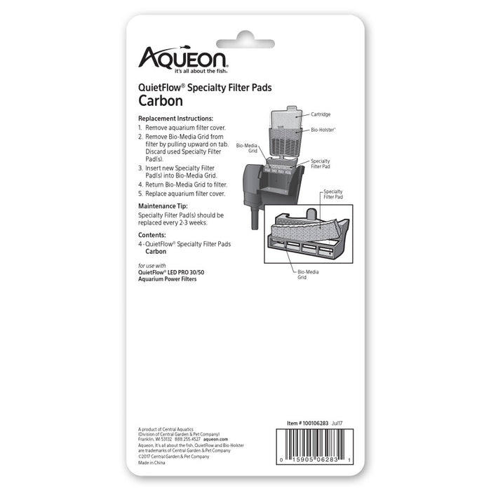 Aqueon Replacement Specialty Filter Pads Carbon, 1ea/30/50