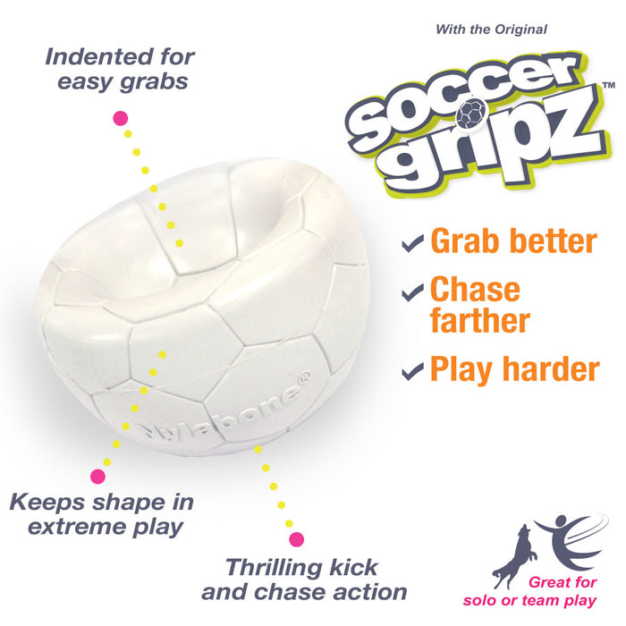 Nylabone Power Play Gripz Dog Soccer Ball Toy with Easy Pickup Design 1ea/Medium