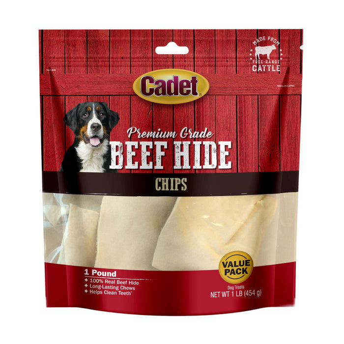 Cadet Premium Grade Beef Hide Chips for Dogs Chips, Original, 1ea/1 lb