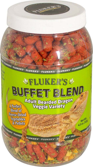 Fluker's Buffet Blend Adult Bearded Dragon Veggie Variety Freeze Dried Food 1ea/4.5 oz