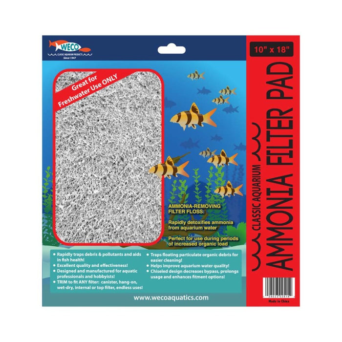 Weco Products Classic Aquarium Ammonia Filter Pad Grey, 1ea/10 In X 18 in