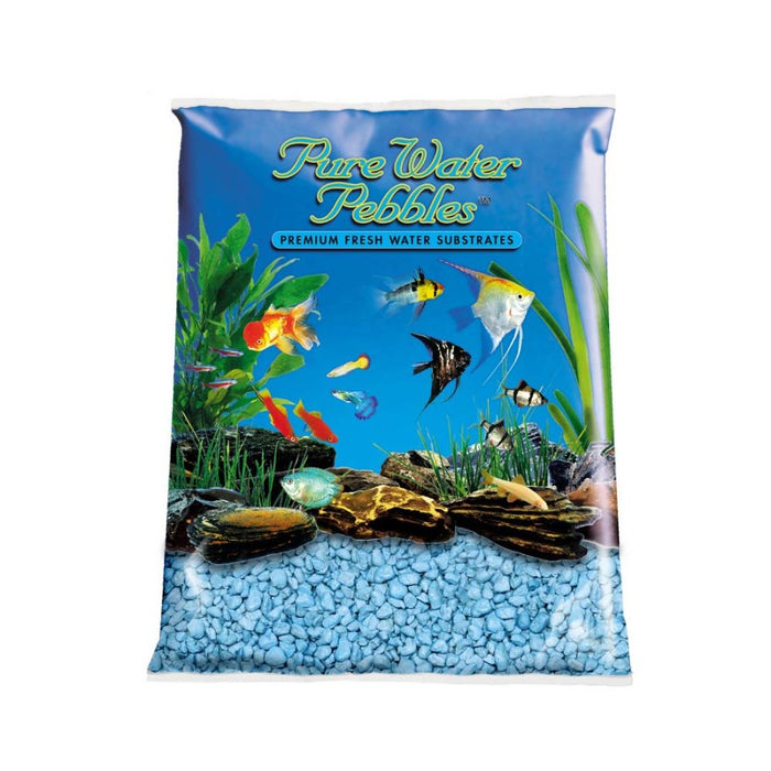 Pure Water Pebbles Premium Fresh Water Coated Aquarium Gravel Heavenly Blue, 1ea/5 lb