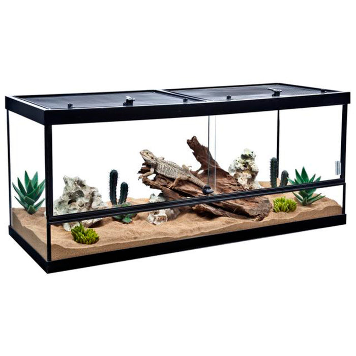 TetraFauna Deluxe ReptoHabitat Terrarium Black, Clear, 1ea/48 In X 18 in, 75 gal