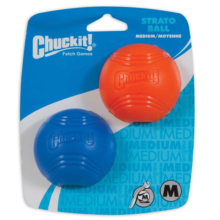 Chuckit! Strato Ball Dog Toy Blue/Orange, 1ea/2 pk, MD