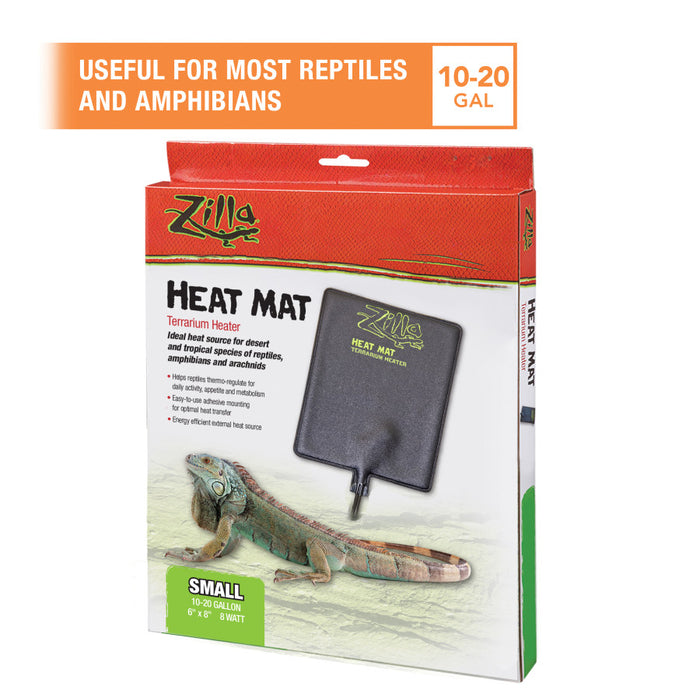 Zilla Terrarium Heat Mats Black, 1ea/SMall, 10-20 gal, 8 W