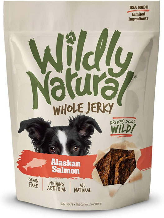 Wildly Natural Whole Jerky Strips Grain-Free Dog Treats Alaskan Salmon, 1ea/5 oz