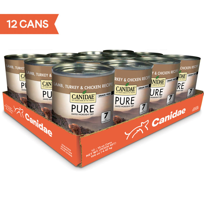 CANIDAE PURE Grain-Free Wet Dog Food Elements Formula w/Lamb, Turkey & Chicken, 12ea/13 oz