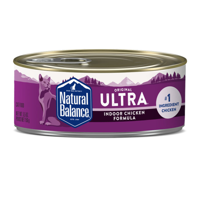 Natural Balance Pet Foods Ultra Premium Indoor Wet Cat Food Chicken, 24ea/5.5 oz
