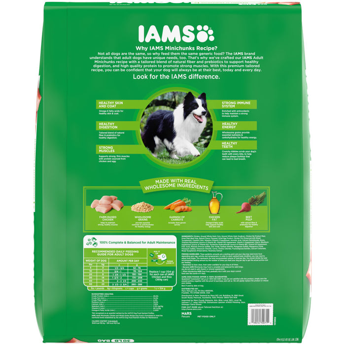 IAMS Minichunks Small Kibble High Protein Adult Dry Dog Food Real Chicken, 1ea/30 lb