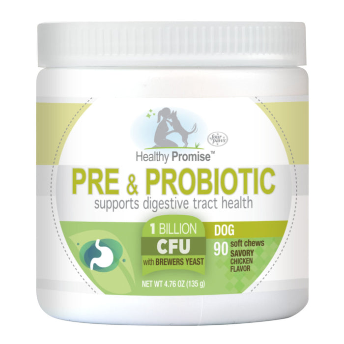 Four Paws Healthy Promise Pre and Probiotics for Dogs Soft Chews Pre and Probiotic, 1ea/90 ct