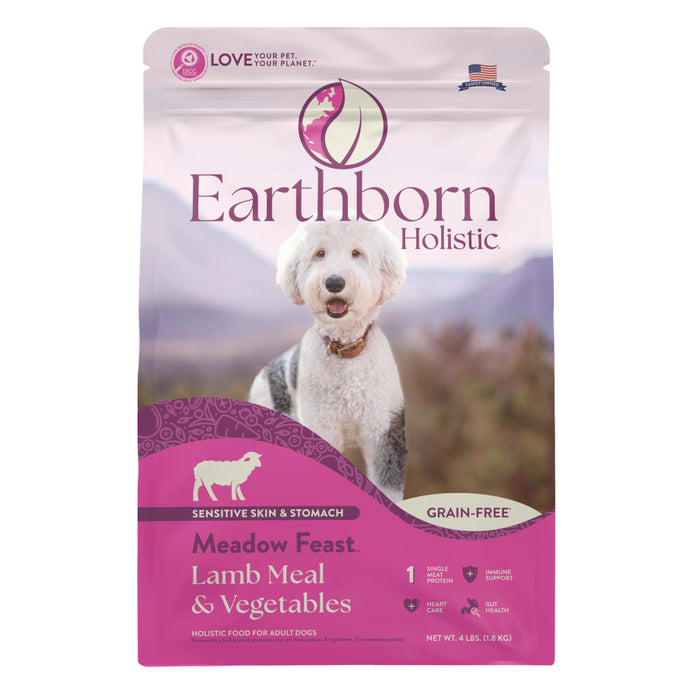 Earthborn Holistic Meadow Feast Grain-Free Dry Dog Food Lamb Meal & Vegetables, 1ea/4 lb