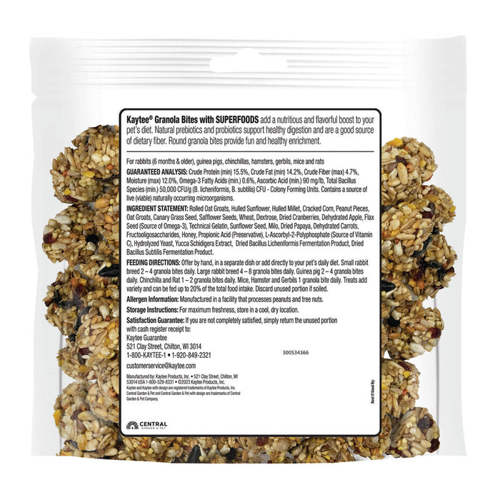 Kaytee Granola Bites with Superfoods Cranberry, Apple and Flax, 1ea/4.5 oz