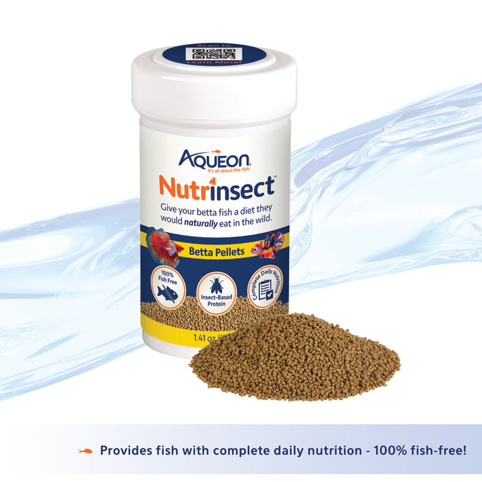 Aqueon Nutrinsect Fish-Free Fish Food Betta Pellets, 1ea/1.41 oz