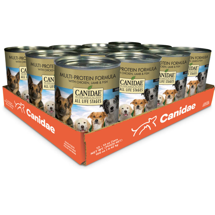 CANIDAE All Life Stages Multi-Protein Wet Dog Food Chicken, Lamb & Fish, 12ea/13 oz