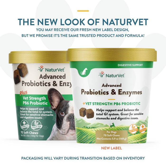 NaturVet Advanced Probiotics & Enzymes Soft Chews 1ea/5.9 oz, 70 ct