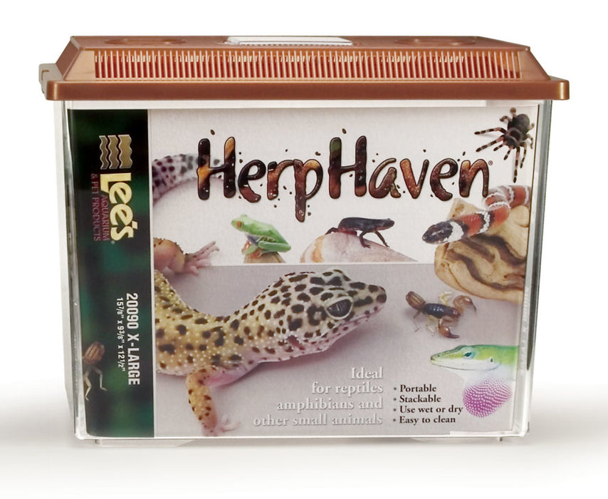 Lee's Aquarium & Pet Products HerpHaven Carrier for Reptiles & Amphibians Brown, 1ea/15.75In X 12.5 in, XL