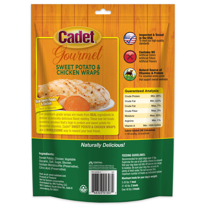 Cadet Gourmet Chicken-Wrapped Sweet Potato Dog Treats Wraps, Chicken & Sweet Potato, 1ea/14 Oz. (1 ct)