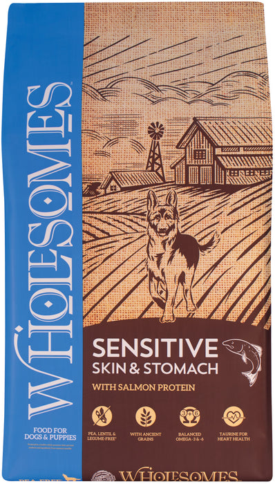 Wholesomes Sensitive Skin And Stomach Dry Dog Food Salmon, 1ea/30 lb