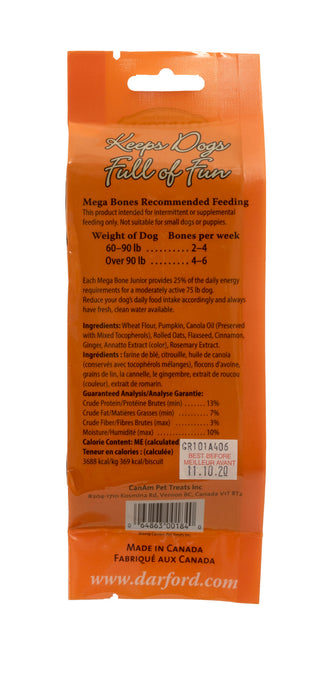 Darford Mega Bones Junior Dog Treat Pumpkin Junior, Pumpkin, 1ea/3.5 oz