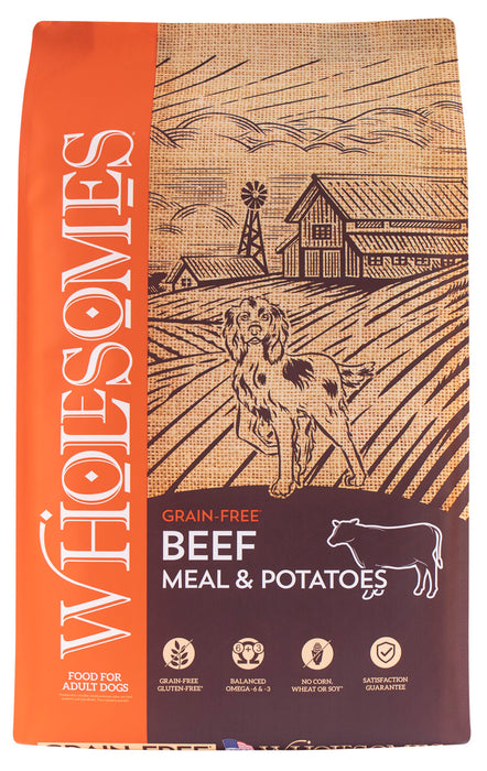 Wholesomes Grain Free Dry Dog Food Beef Meal & Potatoes, 1ea/35 lb