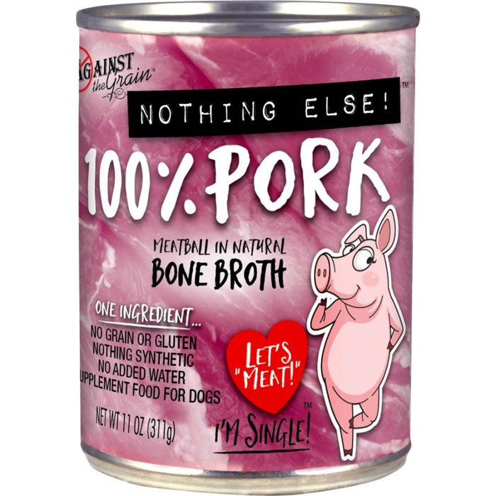 Against the Grain Nothing Else 100% One Ingredient Adult Wet Dog Food Pork, 12ea/11 oz