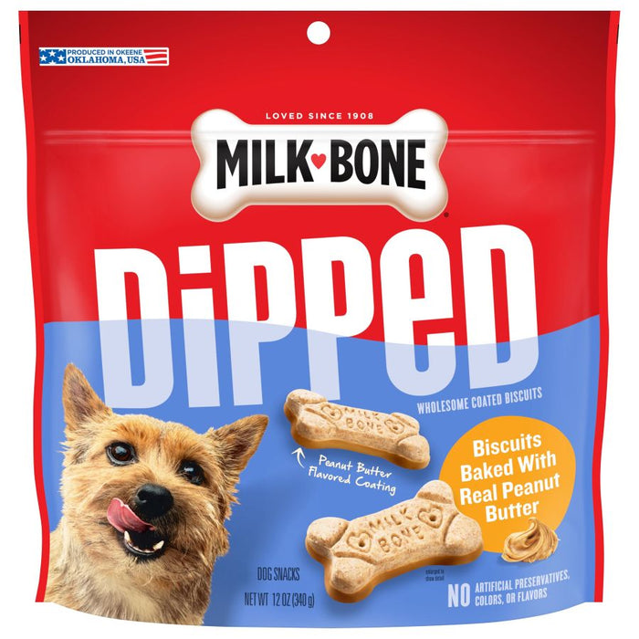 Milk-Bone Dipped Dog Treats Peanut Butter, 1ea/12 oz