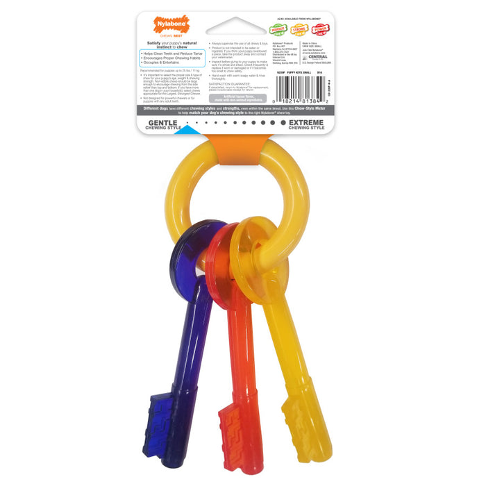 Nylabone Just for Puppies Teething Chew Toy Keys Chew Toy Keys, 1ea/SMall - Up To 25 lb