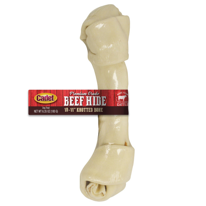 Cadet Beef Hide Knotted Dog Chews Individually Wrapped, 1ea/10-11 in