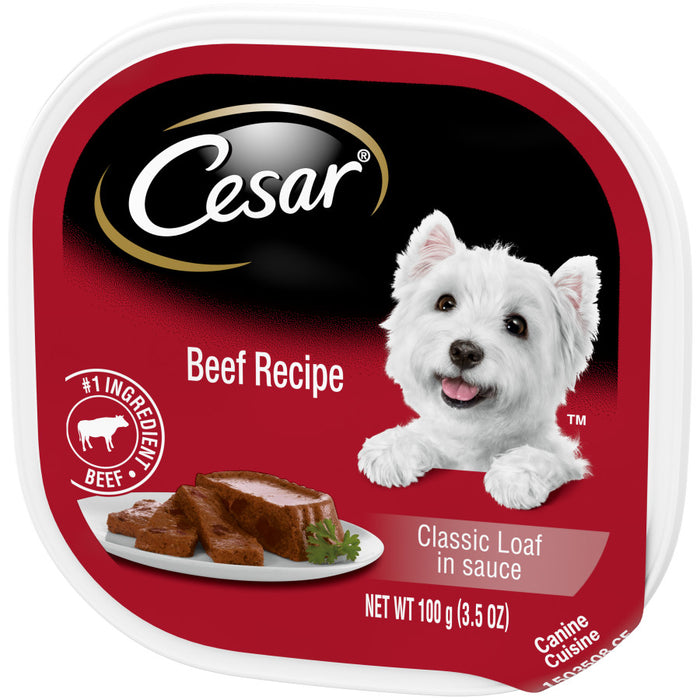 Cesar Classic Loaf in Sauce Adult Wet Dog Food Beef, 24ea/3.5 oz, 24 pk